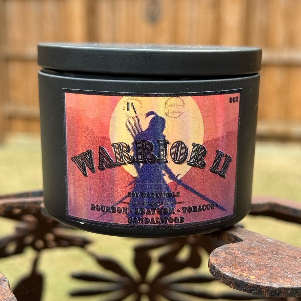 Warrior II Soy Wax Candle - Proceeds to Men’s Cancer & Mental Health Research - Picture 7 of 7